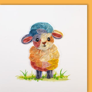 Quilling card colored sheep