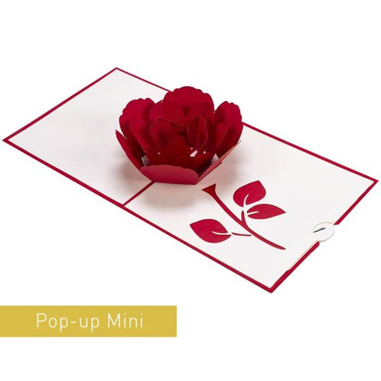 3D Pop-up Red Rose Mini Card