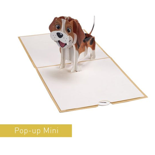 3D Pop-up Mini Brown Dog Card