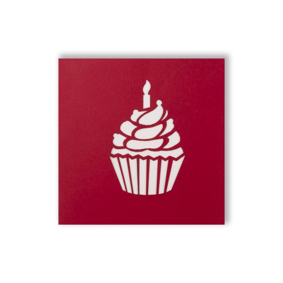 3D Pop-up Red Mini Cupcake Card