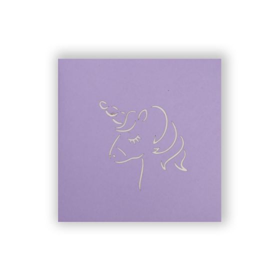 3D Pop-up Mini Lilac Unicorn Card