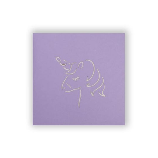 3D Pop-up Mini Lilac Unicorn Card