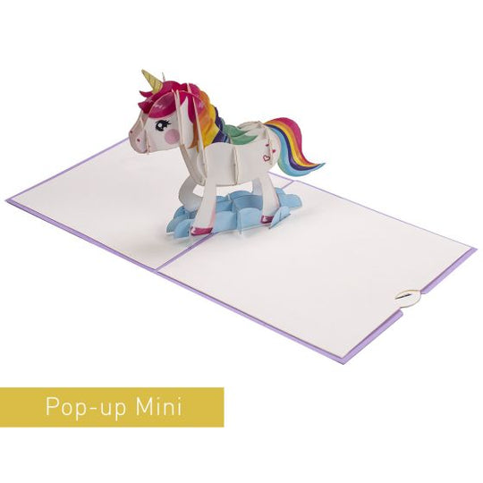 3D Pop-up Mini Lilac Unicorn Card