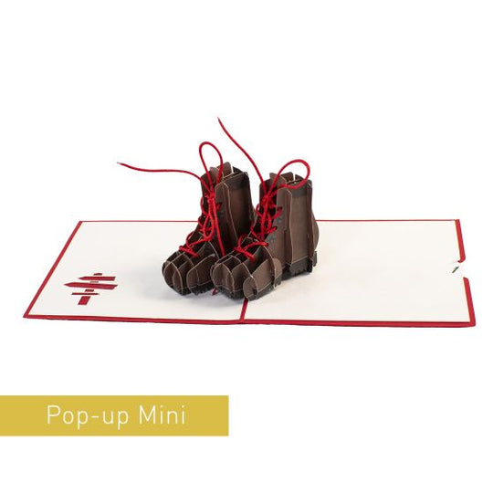 3D Pop-up Mini Hiking Shoes Red Card