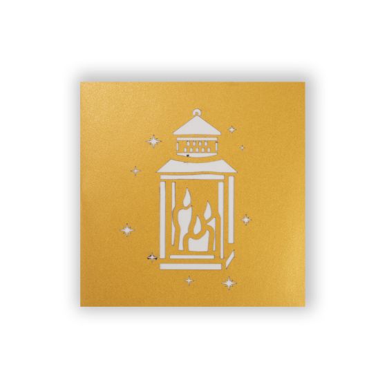3D Pop-up Card Mini Lantern Gold