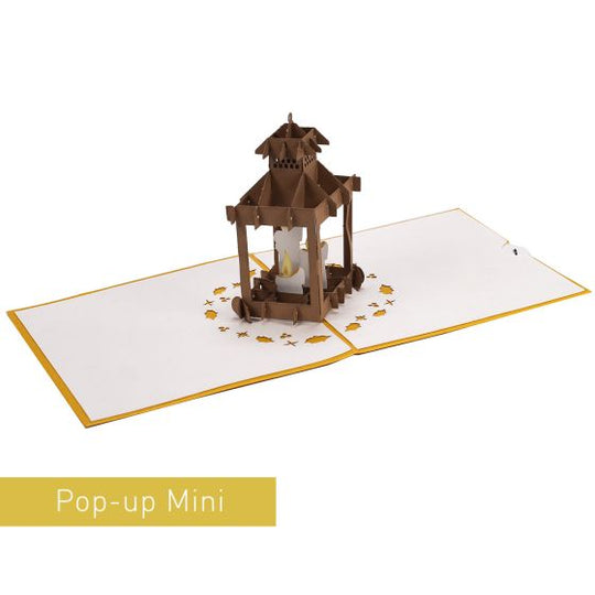 3D Pop-up Card Mini Lantern Gold