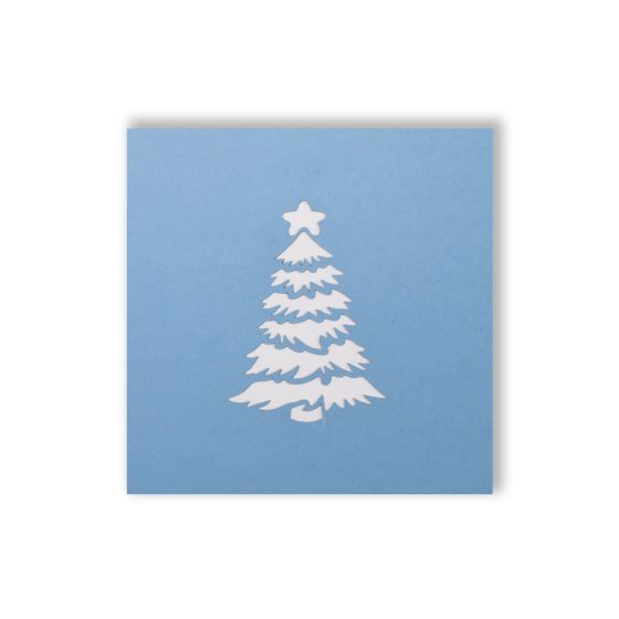 3D Pop-up Card Mini Christmas Tree Light Blue