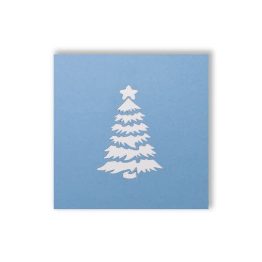 3D Pop-up Card Mini Christmas Tree Light Blue