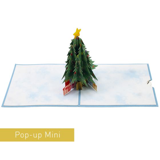 3D Pop-up Card Mini Christmas Tree Light Blue