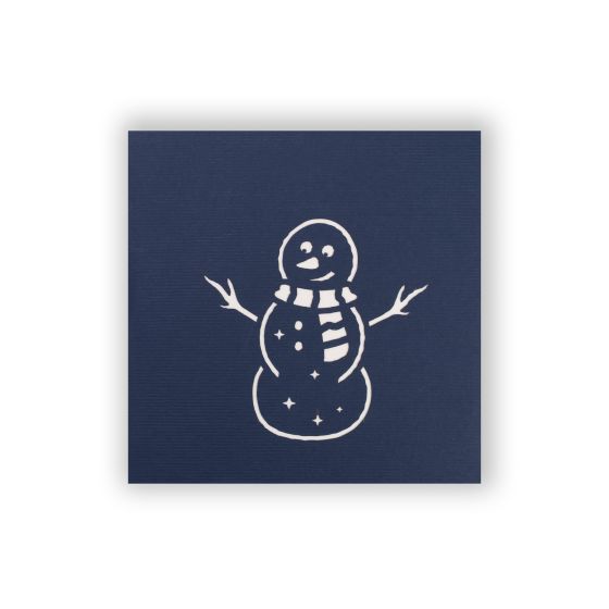 3D Pop-up Card Mini Snowman Blue