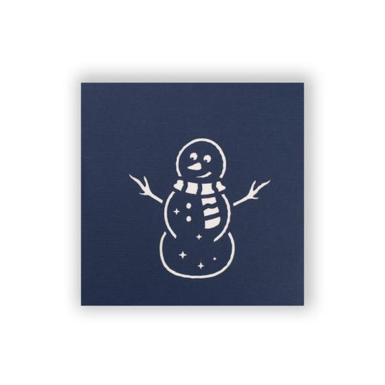 3D Pop-up Card Mini Snowman Blue