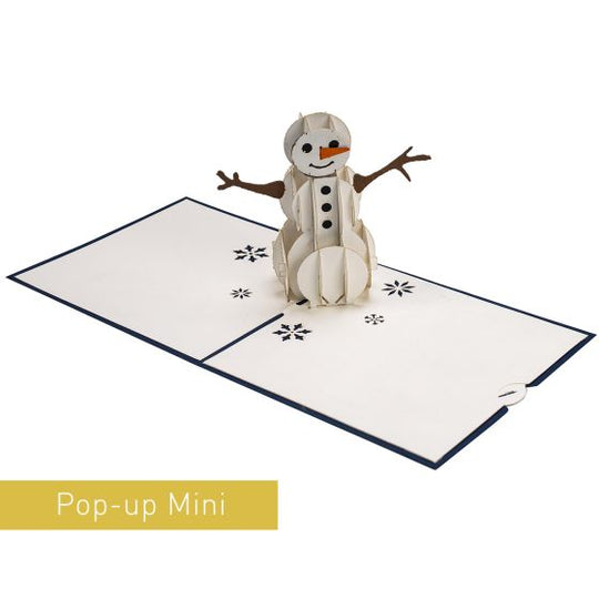 3D Pop-up Card Mini Snowman Blue