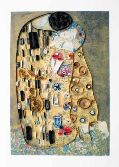 Quilling card style Klimt The Kiss