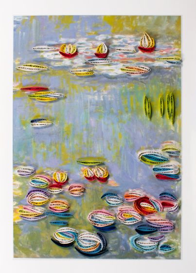 Map Quilling Art Monet Water Lilies