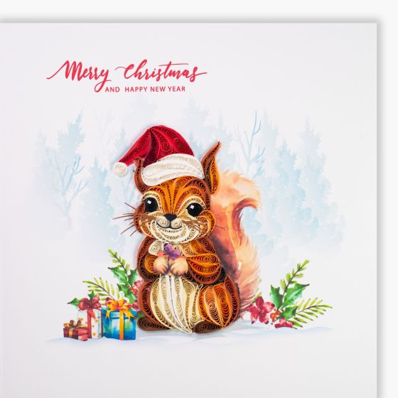 Quilling card squirrel