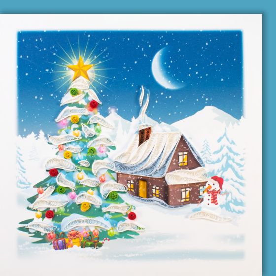 Quilling card Winter House