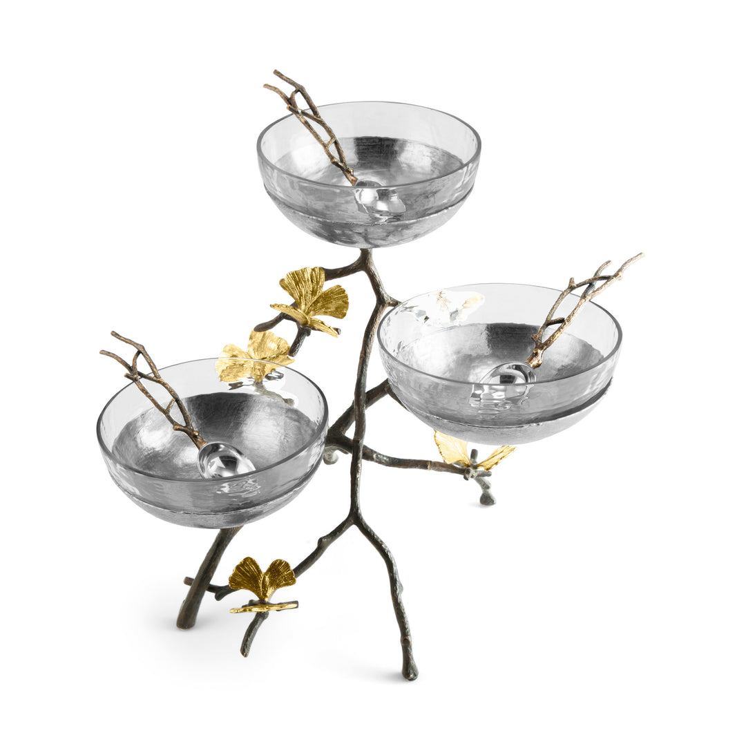 Michael Aram Butterfly Ginkgo Triple Bowl Set With Spoons at STORIES By SWISSBO