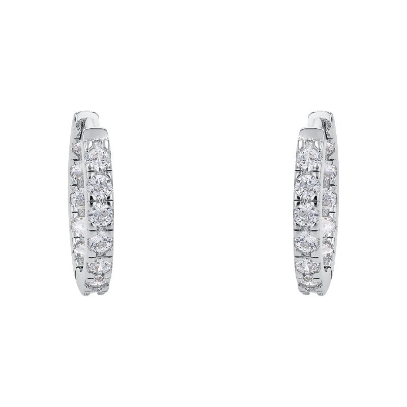 AMOR Creoles for Women, Silver 925