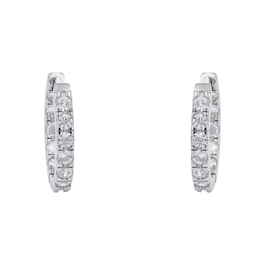 AMOR Creoles for Women, Silver 925