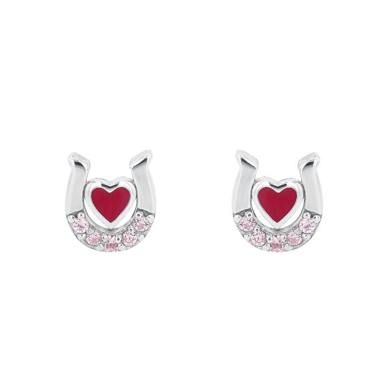 Ear studs for Girls, Silver 925 | horseshoe