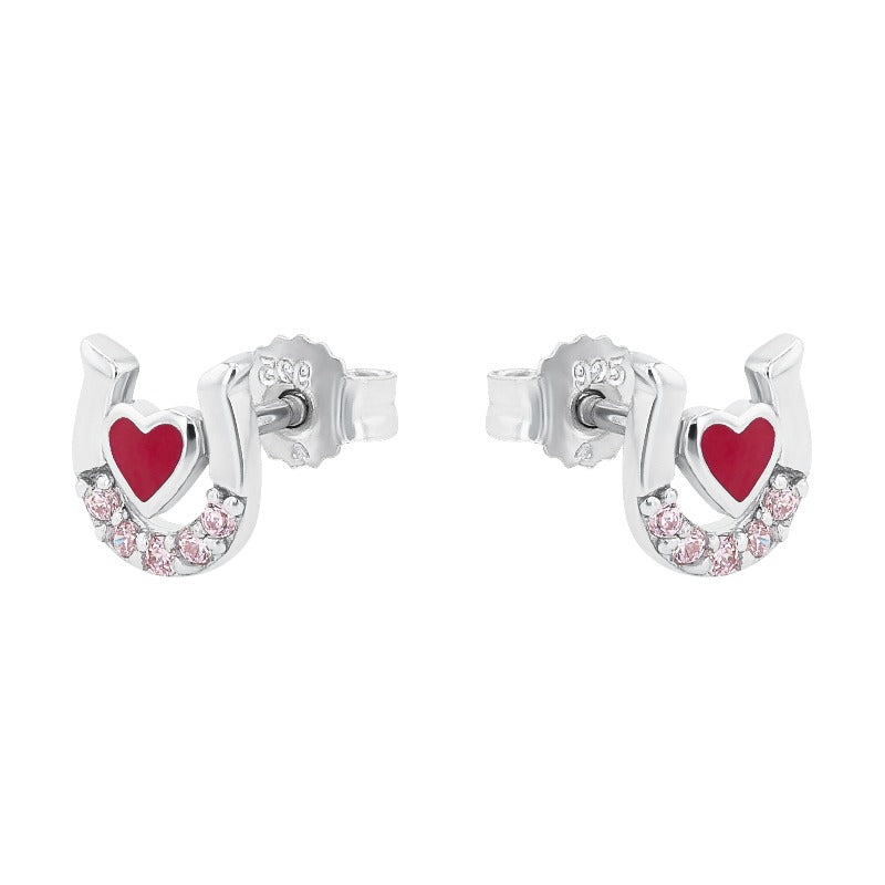 Ear studs for Girls, Silver 925 | horseshoe