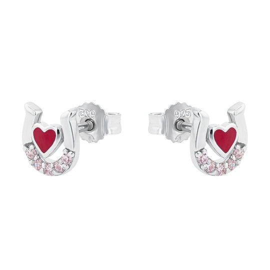 Ear studs for Girls, Silver 925 | horseshoe