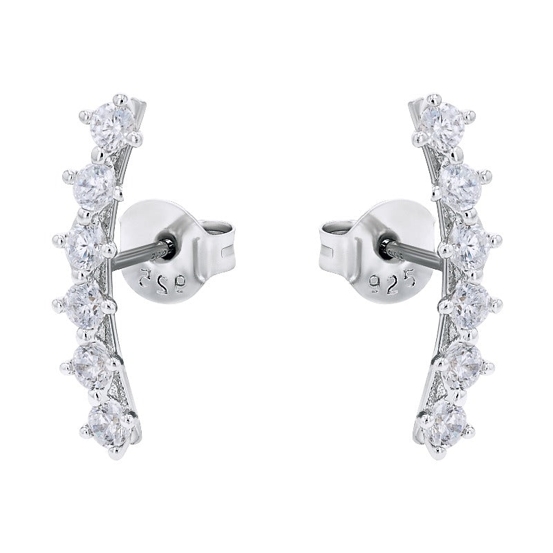 AMOR Ear studs for Women, Silver 925