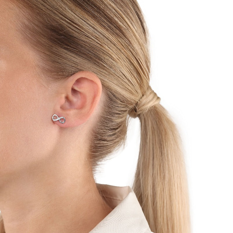 AMOR Ear studs for Women, Silver 925 | Infinity