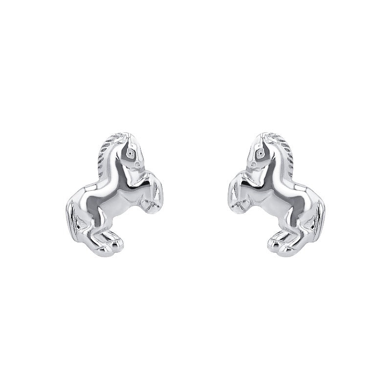 Ear studs for Girls, Silver 925 | horse