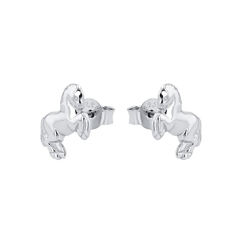 Ear studs for Girls, Silver 925 | horse