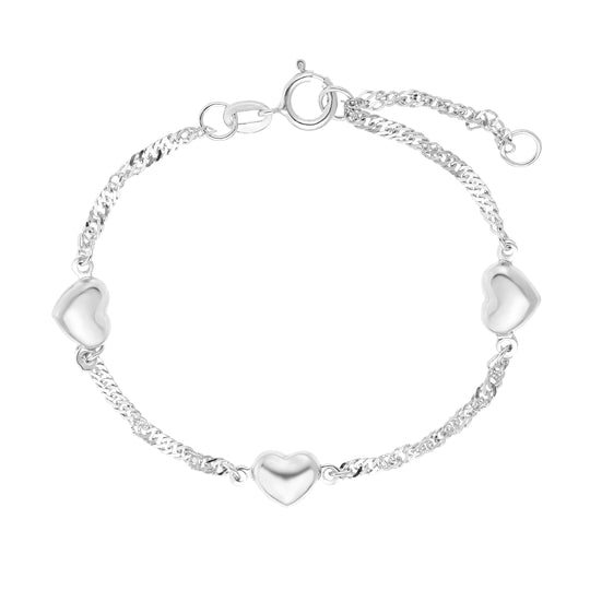 Bracelet for Girls, Silver 925 | heart