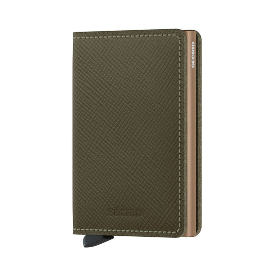 SECRID Slimwallet Saffiano Olive at STORIES By SWISSBO