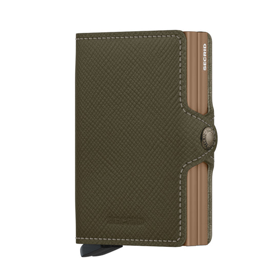 SECRID Twinwallet Saffiano Olive at STORIES By SWISSBO