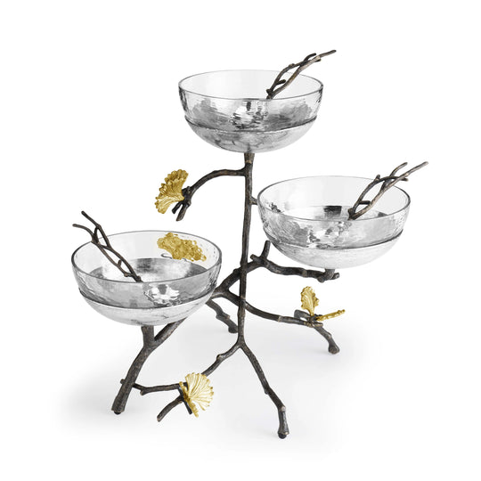 Michael Aram Butterfly Ginkgo Triple Bowl Set With Spoons at STORIES By SWISSBO