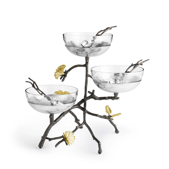 Michael Aram Butterfly Ginkgo Triple Bowl Set With Spoons at STORIES By SWISSBO