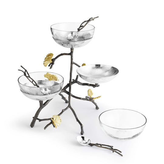 Michael Aram Butterfly Ginkgo Triple Bowl Set With Spoons at STORIES By SWISSBO